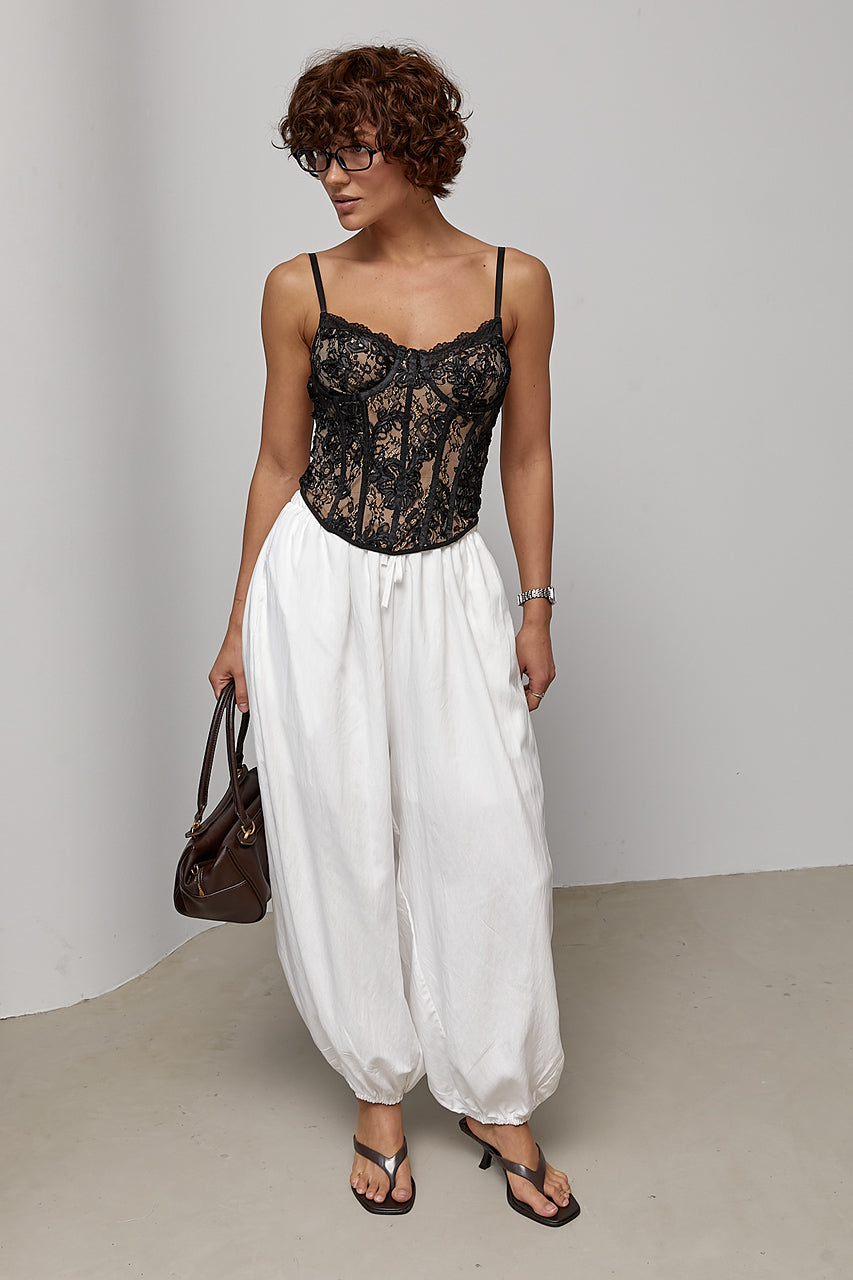 Open Heart Black Lace Top