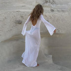 Monarch White Sheer Cover-Up Dress
