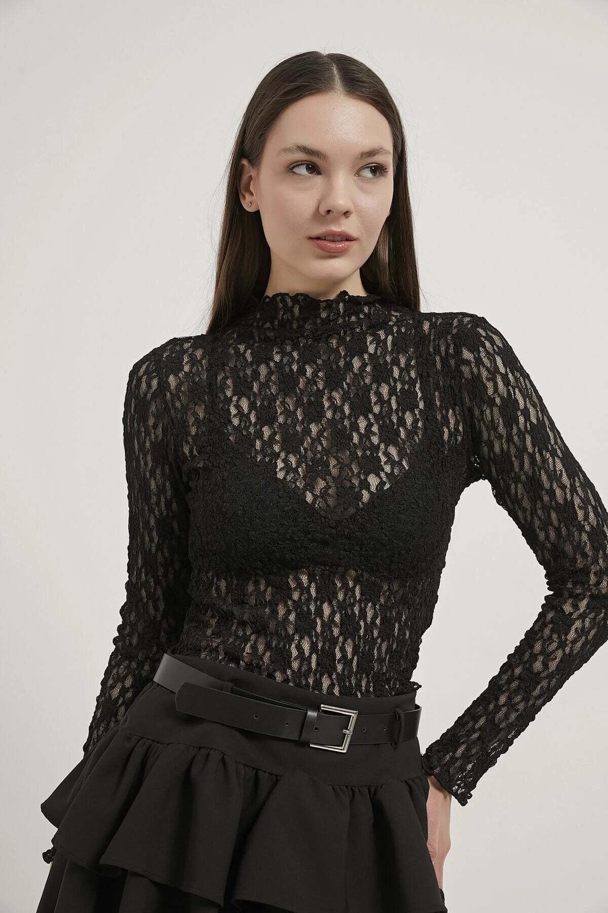 Obsession Black Sheer Lace Top