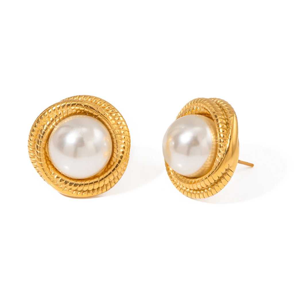 Royal Gold Pearl Earrings