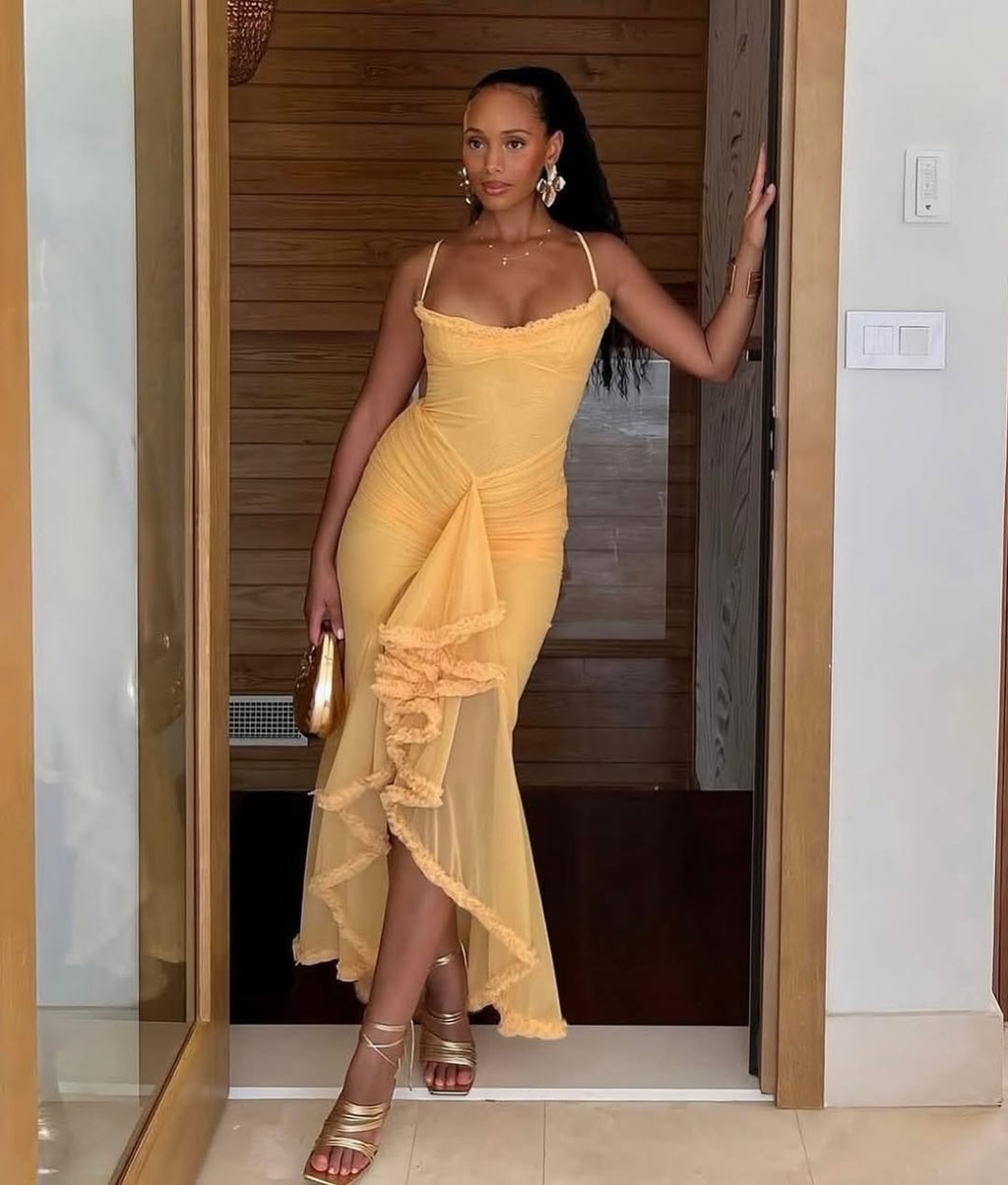 Molly Elegant Yellow Maxi Dress