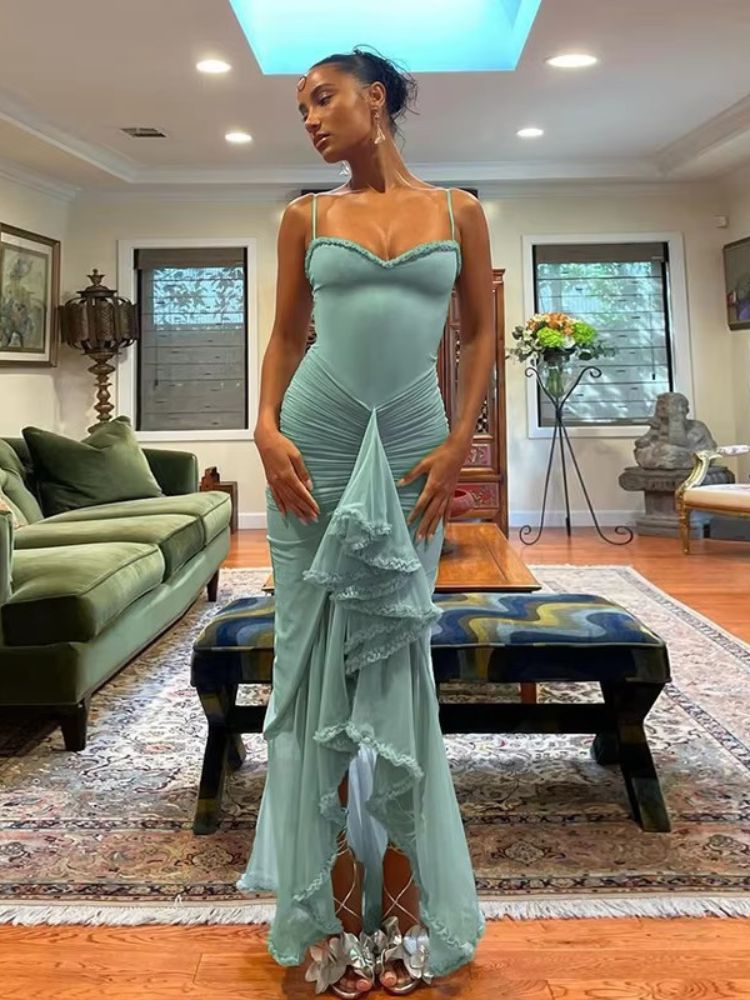 Molly Elegant Mint Green Maxi Dress