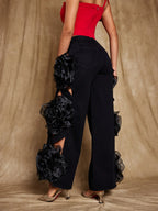 Diva Black Floral Appliqué Jeans