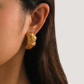 Roman Holiday Gold Croissant Earrings