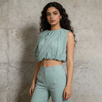 Isla Turquoise Drape Top