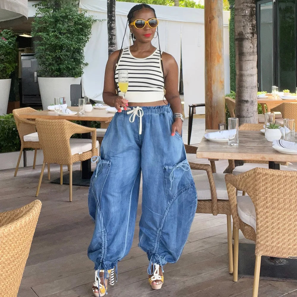 Tokyo Blue Cargo Balloon Pants
