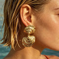 Ocean Whisper Gold Sculpted Earrings