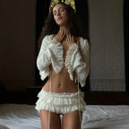 Angel White Ruffle Two-Piece Set
