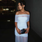 Lily Monroe Sky Blue Elegant Folds Maxi Dress