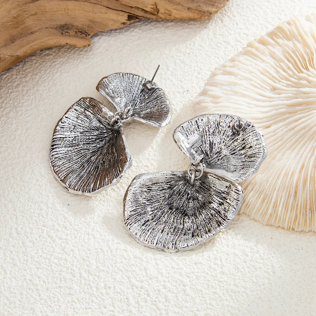 Ocean Whisper Silver Sculpted Earrings