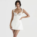 Lunette White Lace Trim Mini Dress