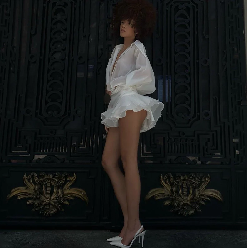Bella Shirt White Mini Dress