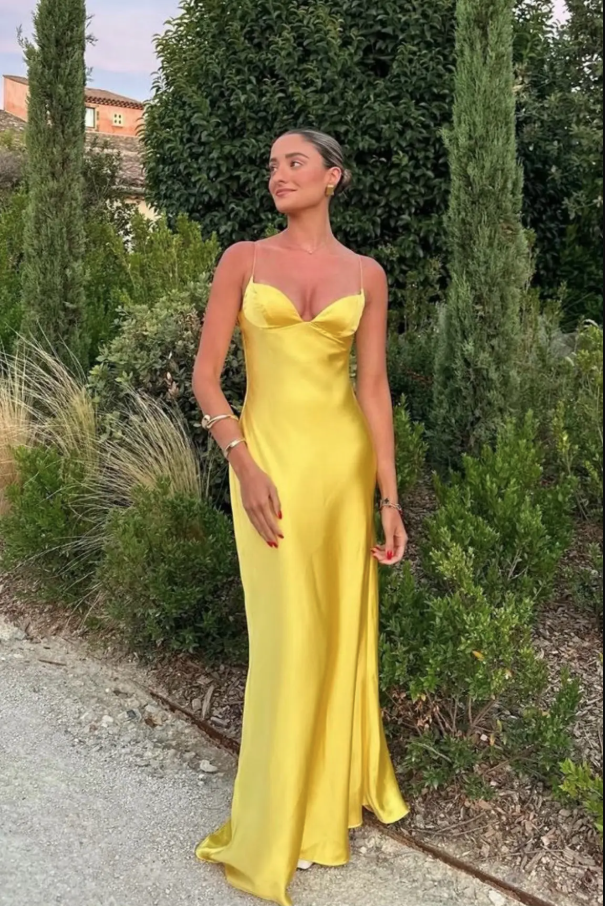 Capri Yellow Slip Maxi Dress