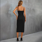 Sloane Black Bodycon Midi Dress
