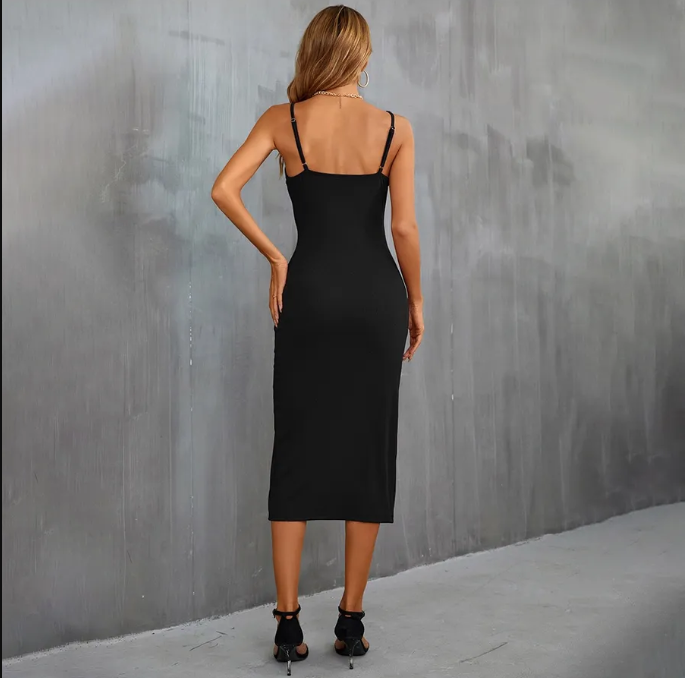 Sloane Black Bodycon Midi Dress