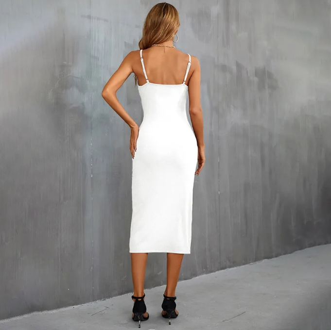 Sloane White Bodycon Midi Dress