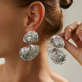 Ocean Whisper Silver Sculpted Earrings