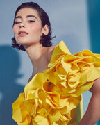 Sunset Yellow Floral Ruffle Bodysuit