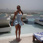 Victoria Light Blue Sleeveless Ruffled Mini Dress
