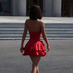 Victoria Red Sleeveless Ruffled Mini Dress