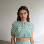 Isla Turquoise Drape Top