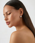 Elegant Embossed Silver Hoop Earrings