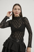 Obsession Black Sheer Lace Top