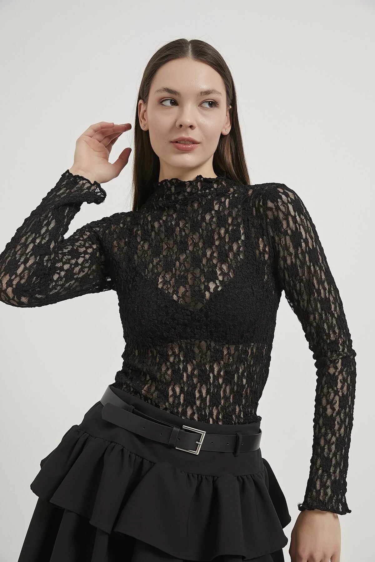 Obsession Black Sheer Lace Top