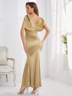 Savoy Champagne Cape Sleeve Maxi Dress
