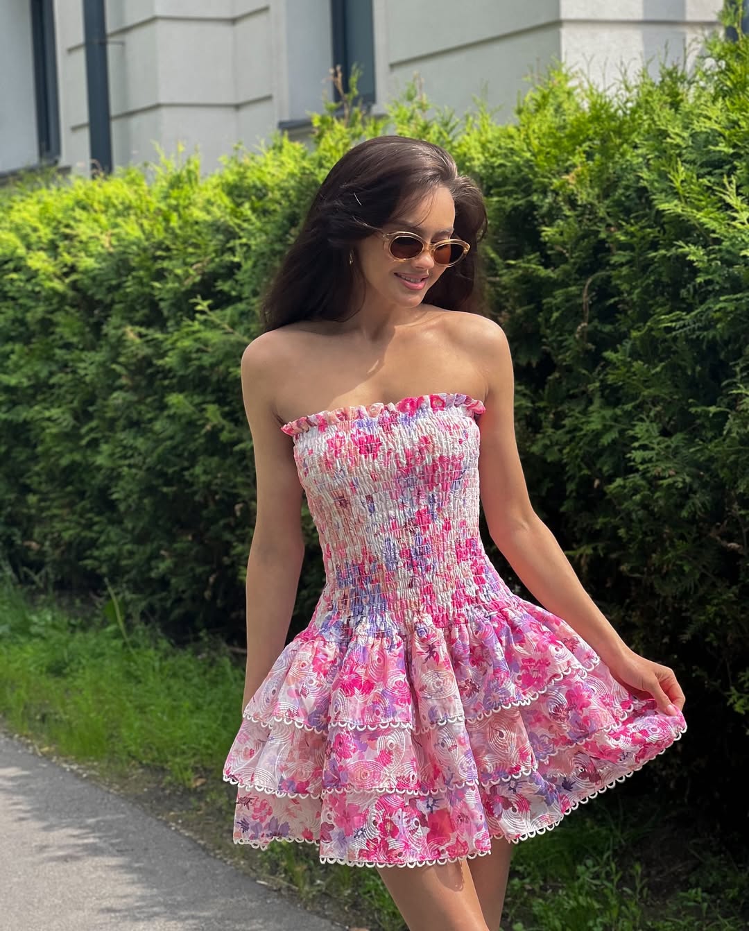 Meadow Pink Floral Mini Dress