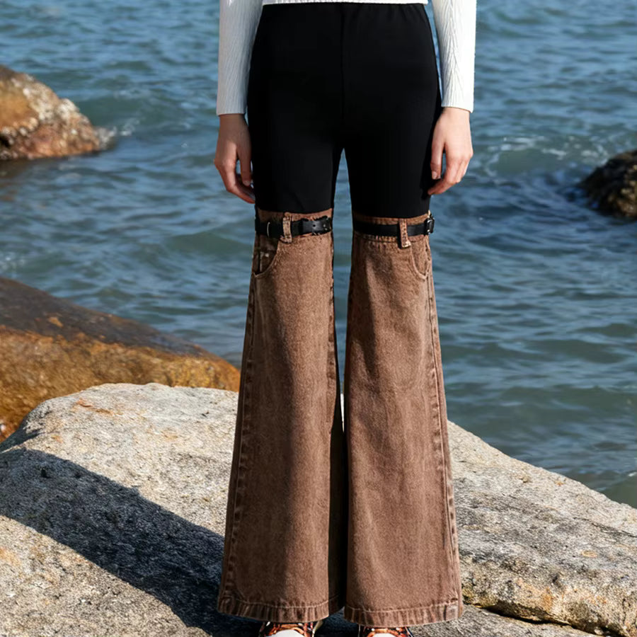 Hype Brown Split-Leg Pants