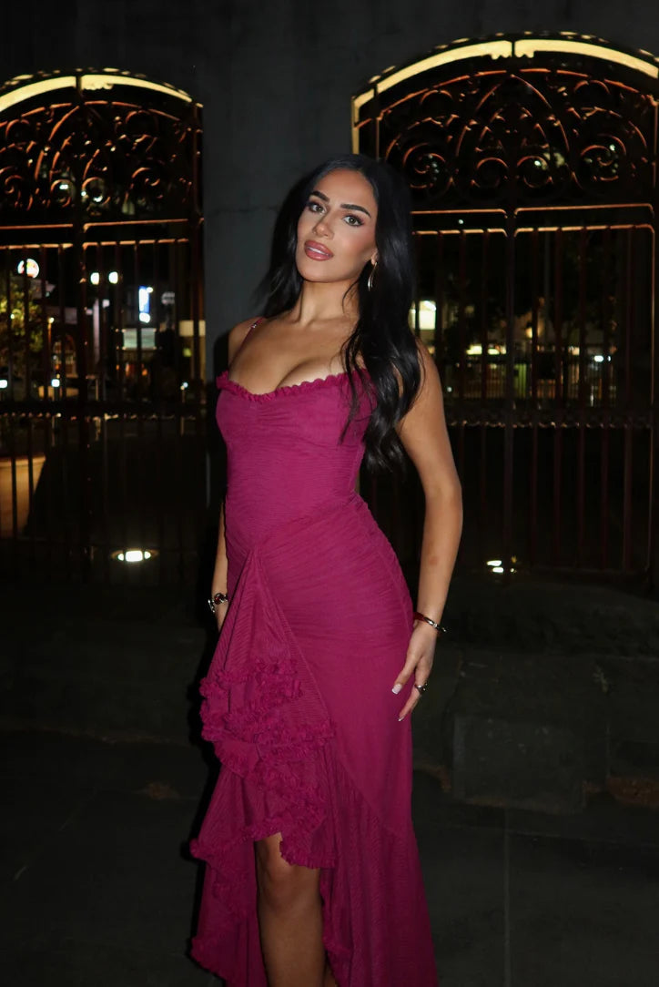 Molly Elegant Wine Maxi Dress