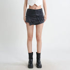 Rebel Black Asymmetric Zip Shorts