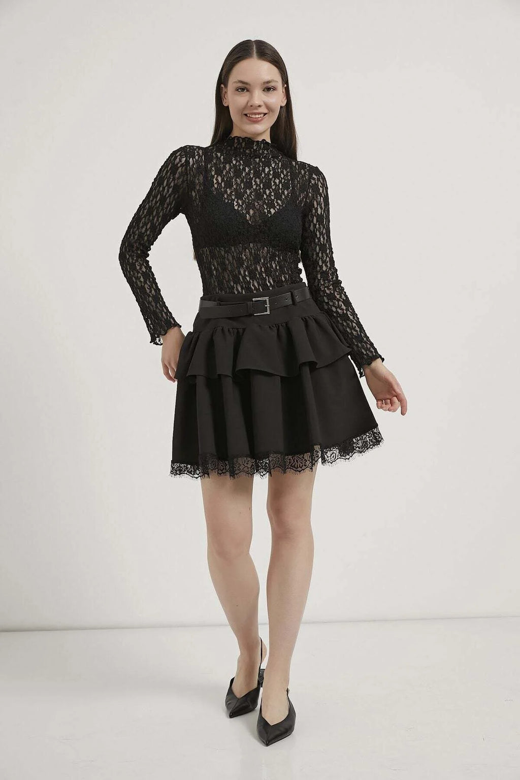 Obsession Black Sheer Lace Top
