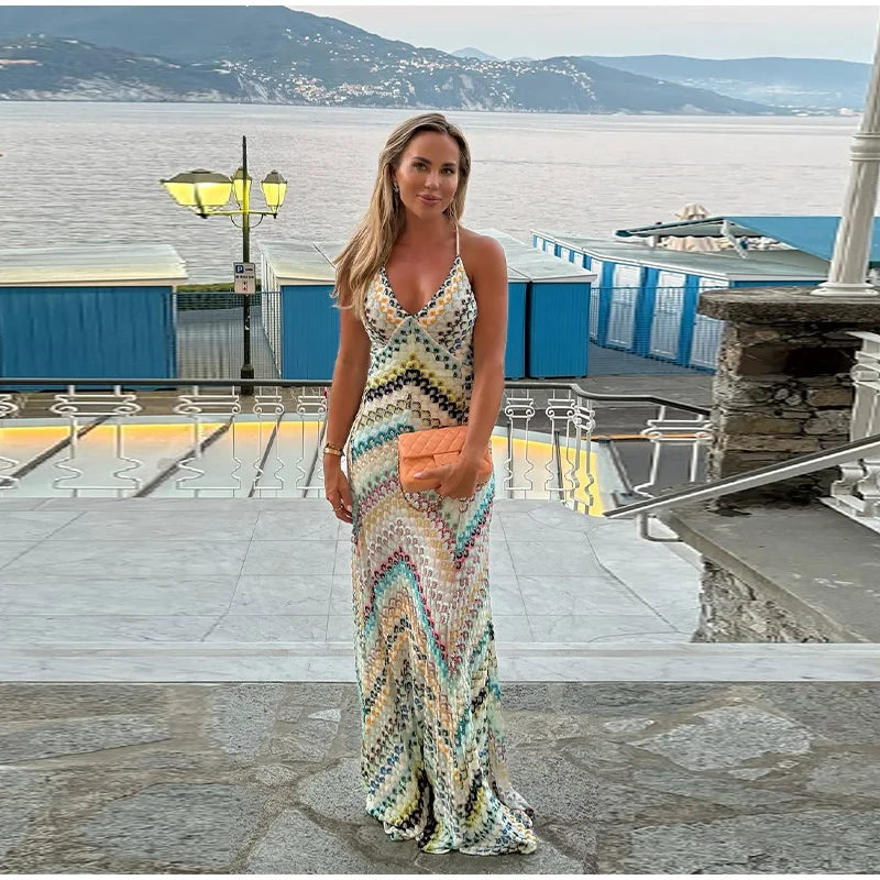Invitation Only Summer Multicolor Maxi Dress