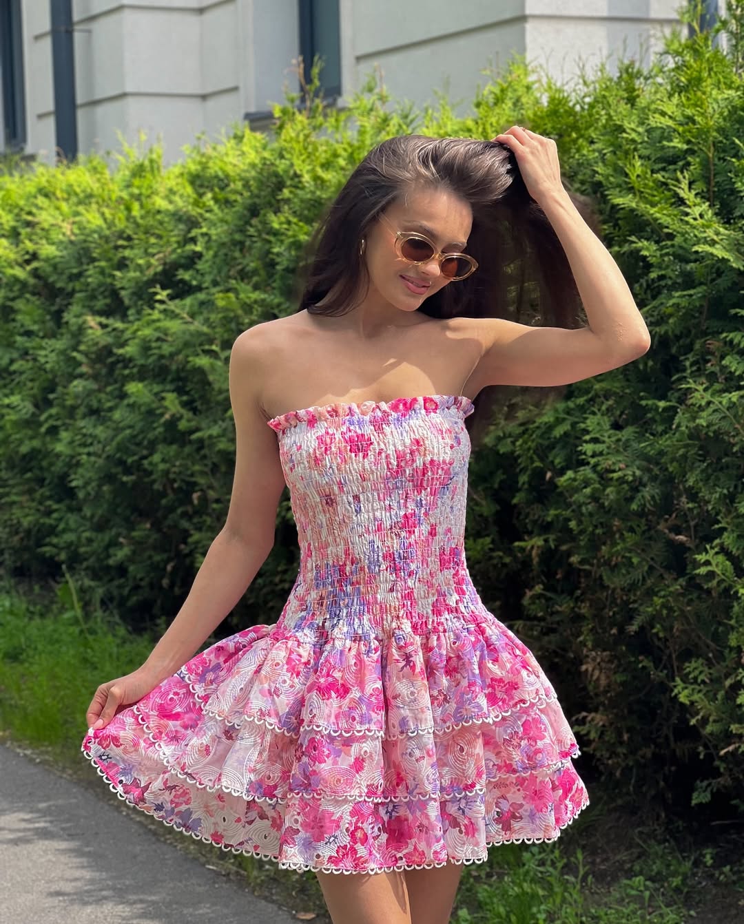 Meadow Pink Floral Mini Dress