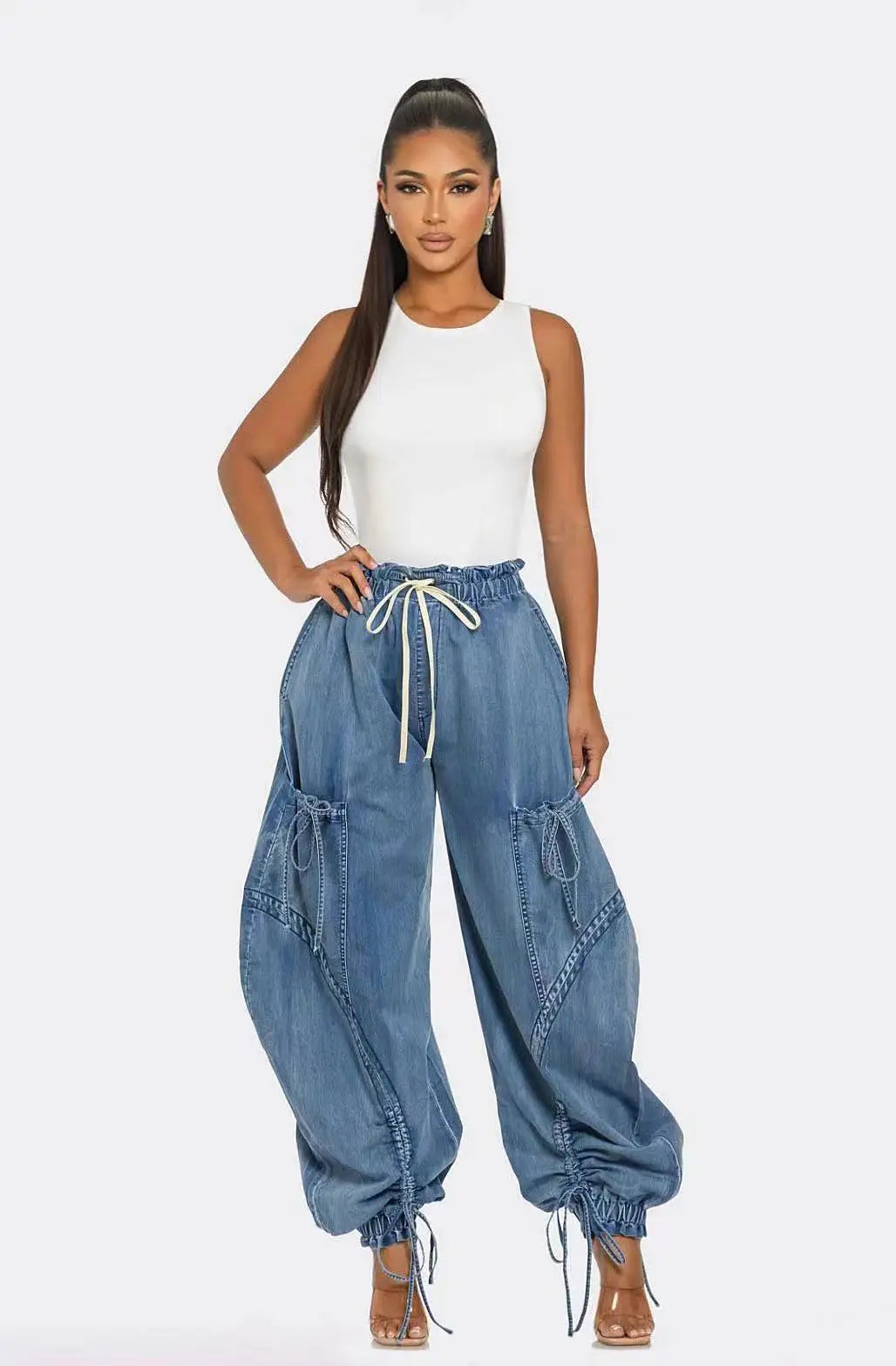 Tokyo Blue Cargo Balloon Pants