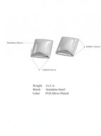 Bold Silver Square Dome Earrings