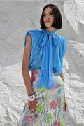 Flash Blue Bow Detail Blouse