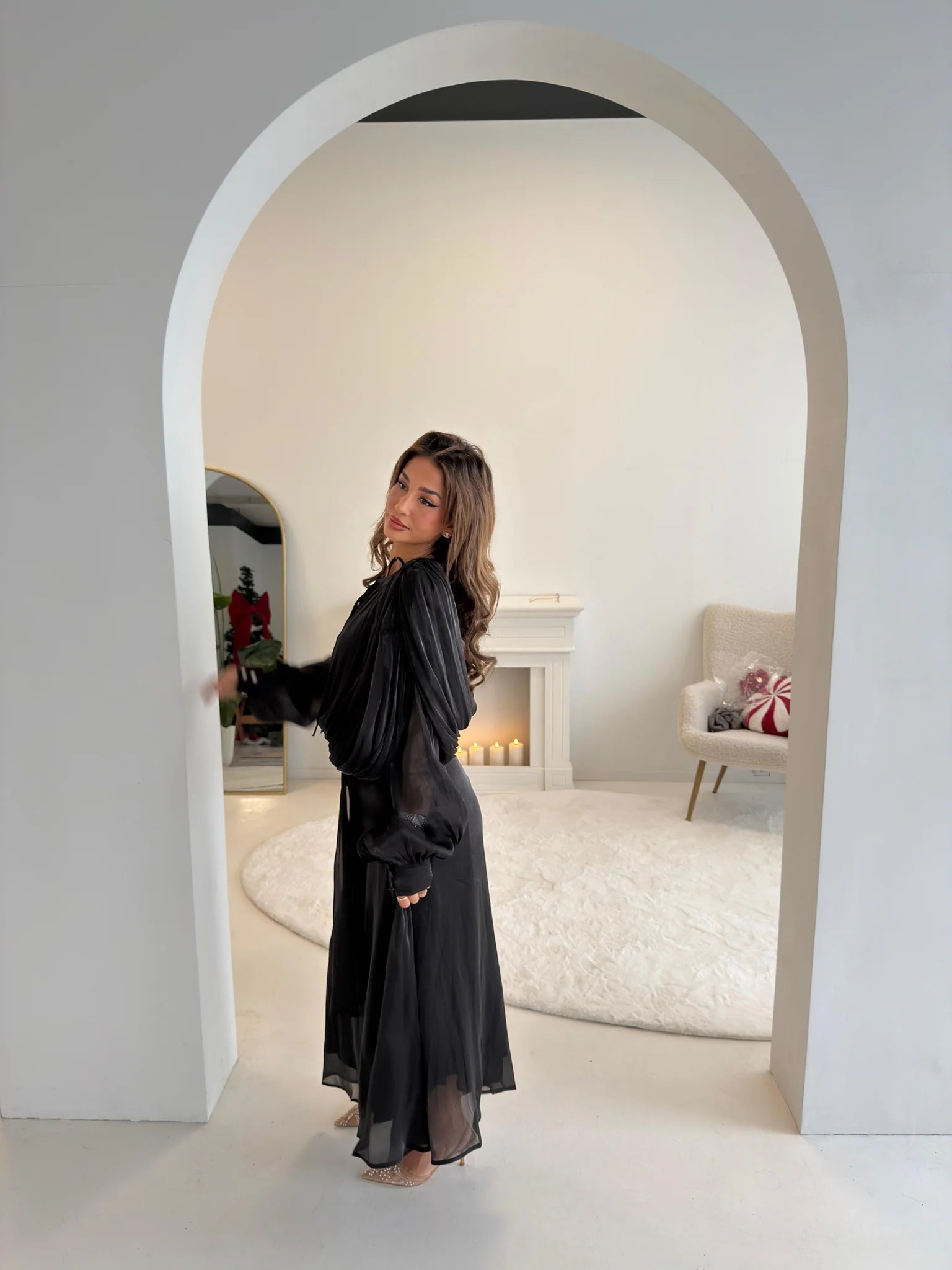 Sofia Black Drape Detail Maxi Dress