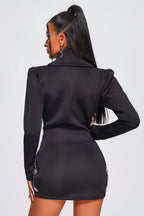 Legacy Black Crystal Blazer Mini Dress