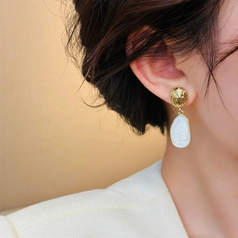Golden Glaze Dangle Earrings