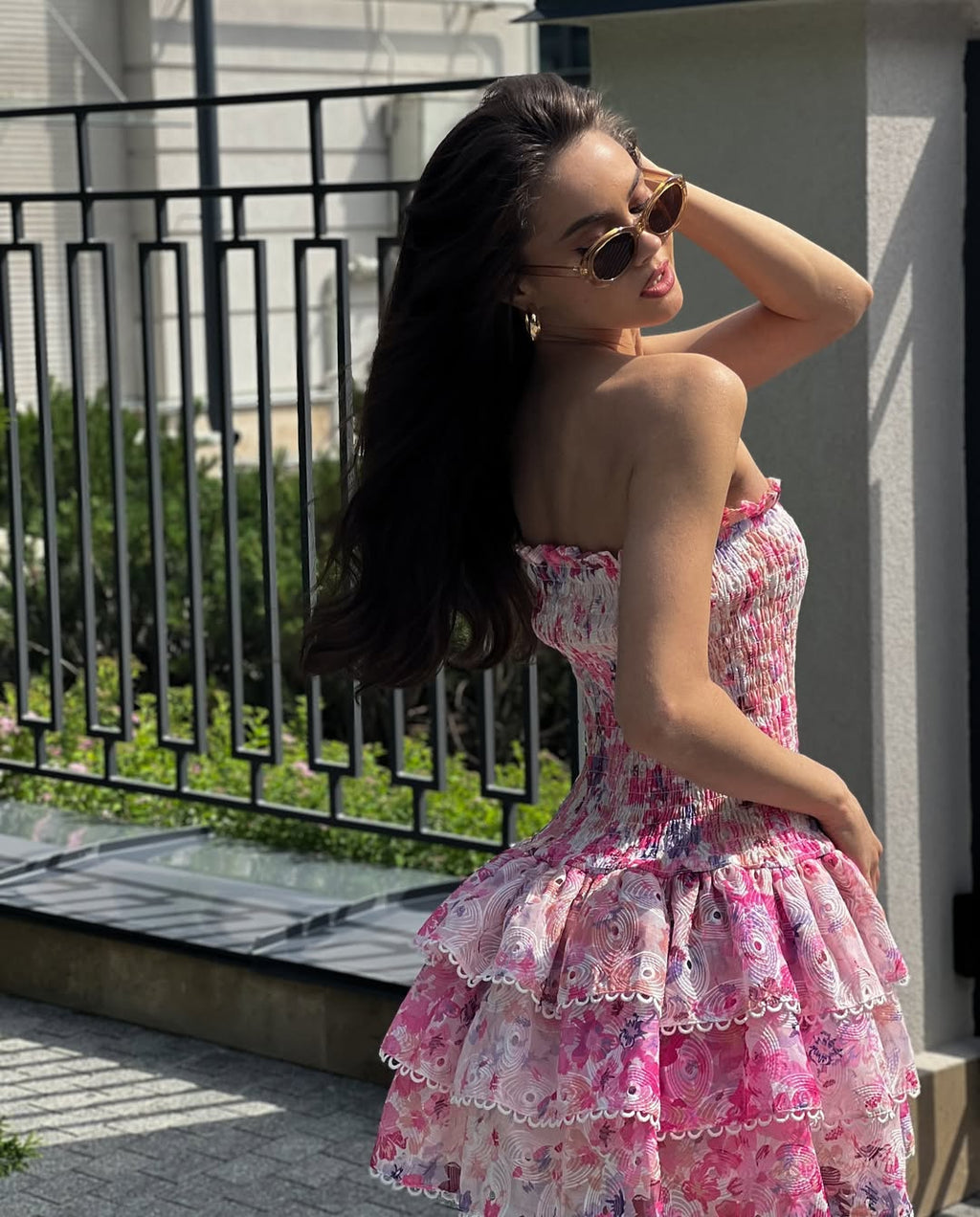 Meadow Pink Floral Mini Dress