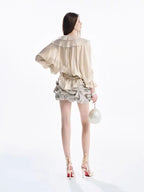 Swoon Ivory Ruffle Blouse