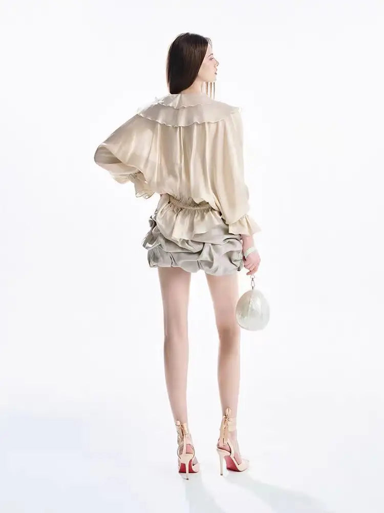 Swoon Ivory Ruffle Blouse