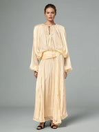 Sofia Ivory Drape Detail Maxi Dress