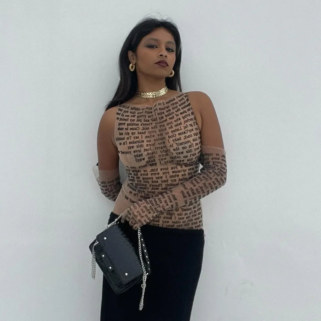 Roux Nude Mesh Top with Gloves