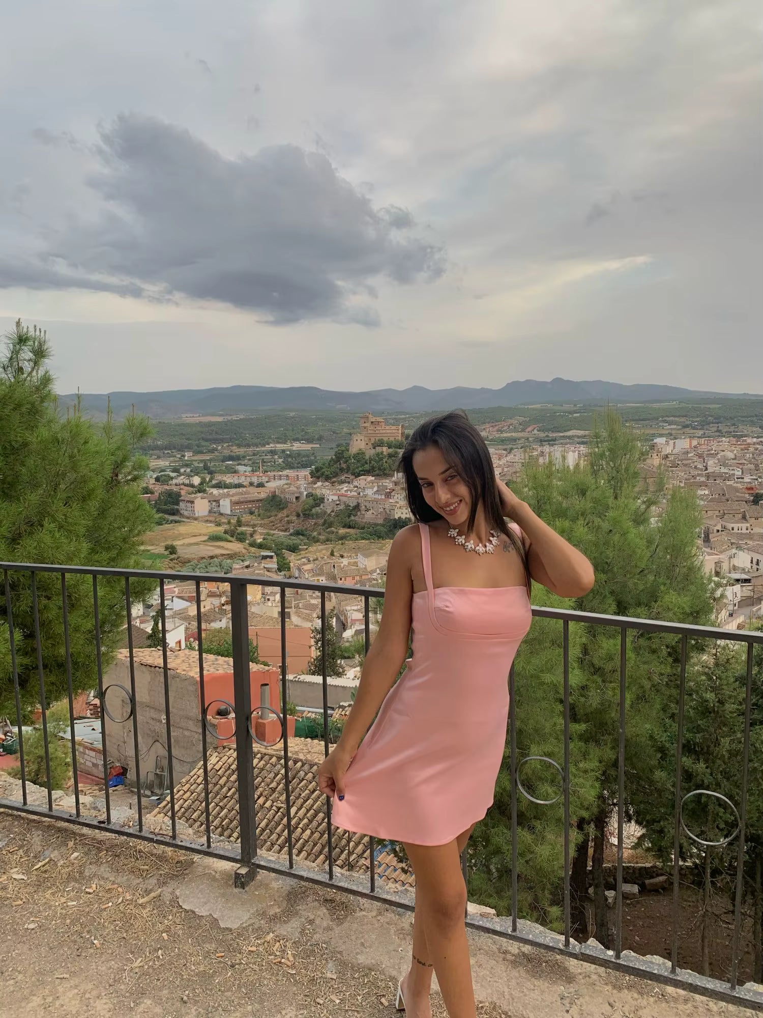 Petalia Pink Skater Mini Dress