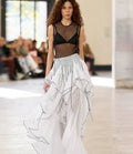 Lilia White Contrast Trim Maxi Skirt