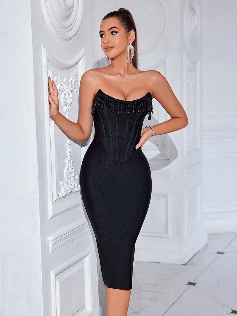 Cressida Black Corset Midi Dress